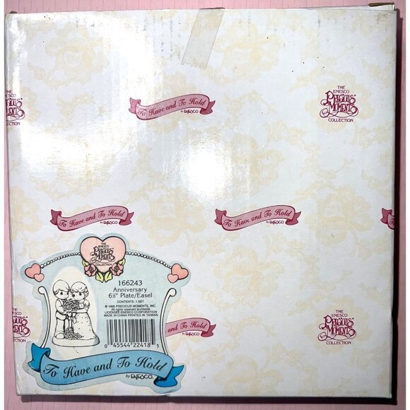 Precious Moments Anniversary Plate Easel Stand 6.5" Porcelain Collectible - Picture 2 of 7